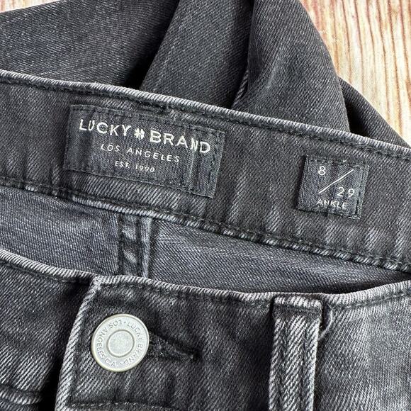Lucky Brand AVA Size 8/29 Ankle Black Mid Rise Skinny Jeans Denim Pants 29x26 - Picture 8 of 10